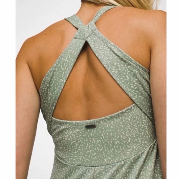 Prana Jewel Lake Sleeveless Summer Dress in Juniper Green Sharkstooth Sz XL - Picture 3 of 13